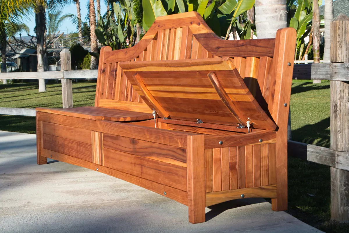 Alan's Redwood Storage Bench