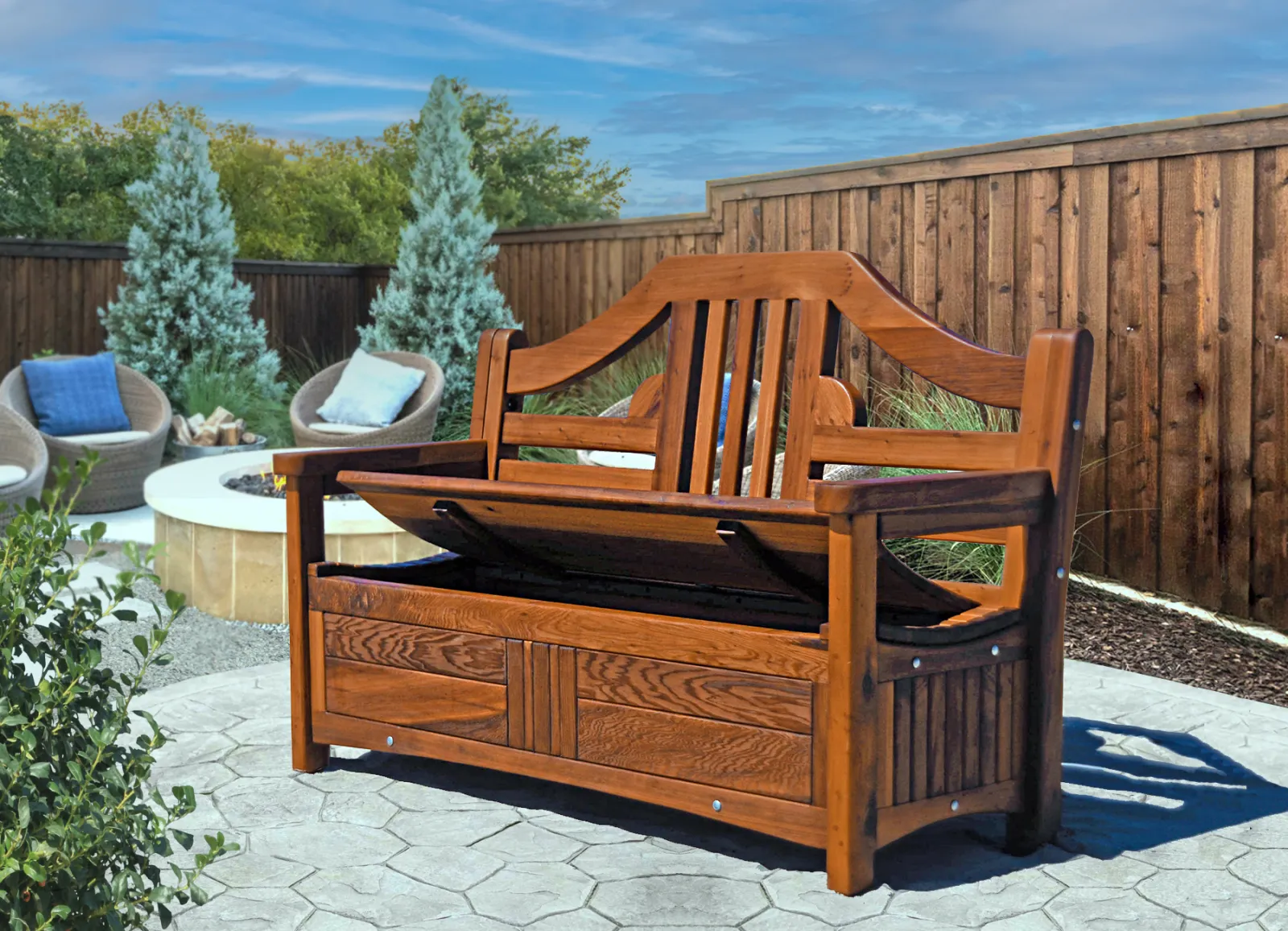 Alan's Redwood Storage Bench