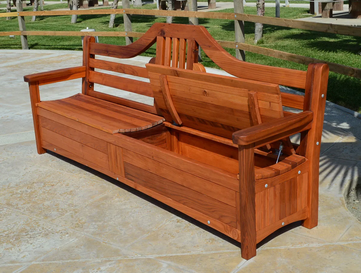 Alan's Redwood Storage Bench