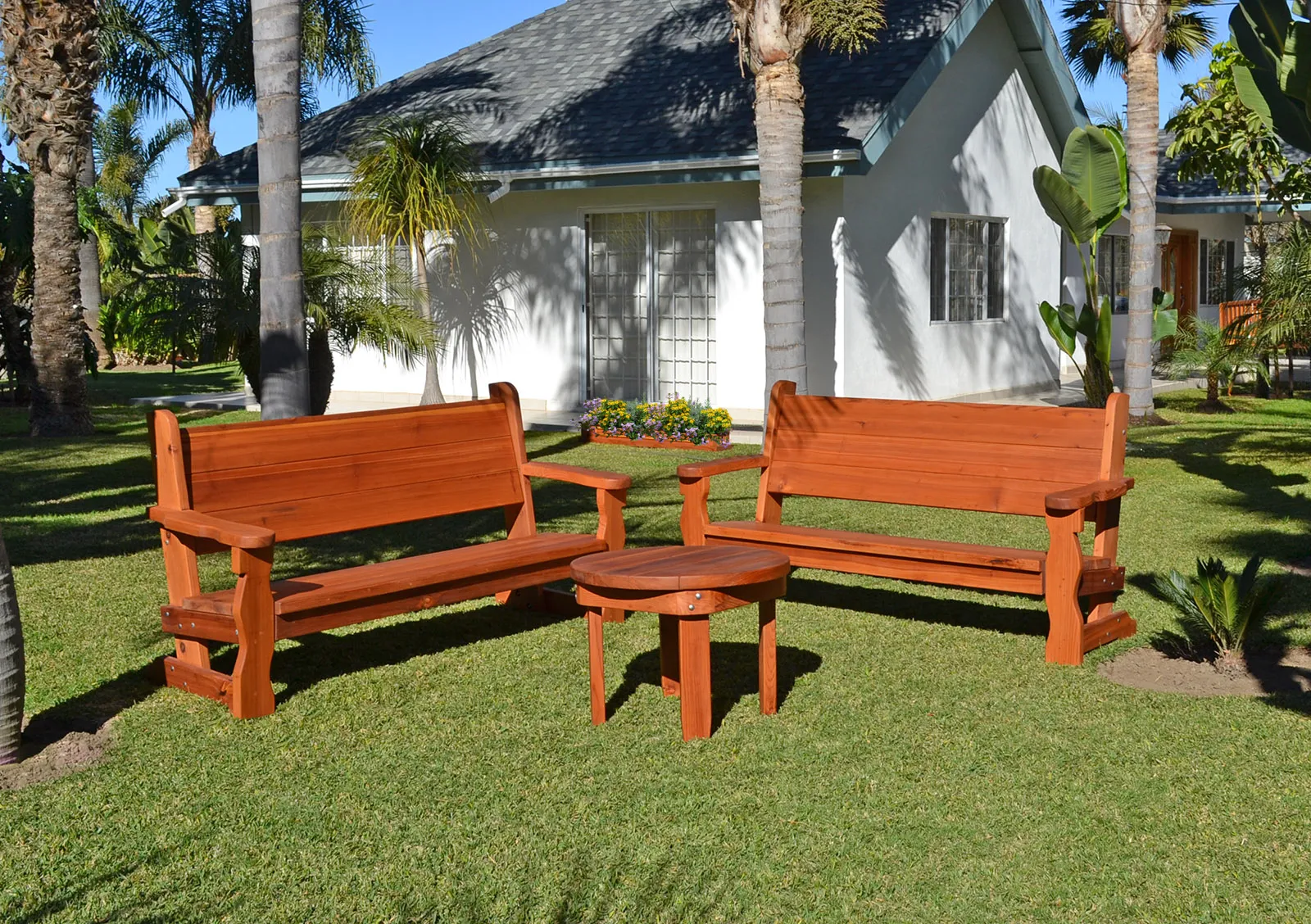 Angel's Rustic Wood Bench