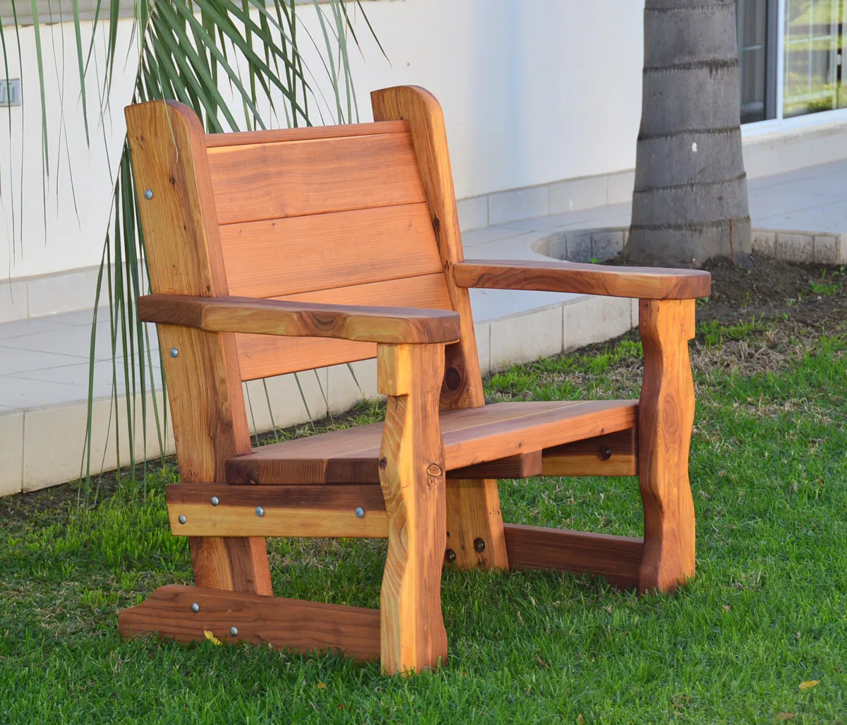 Angel's Rustic Wood Bench