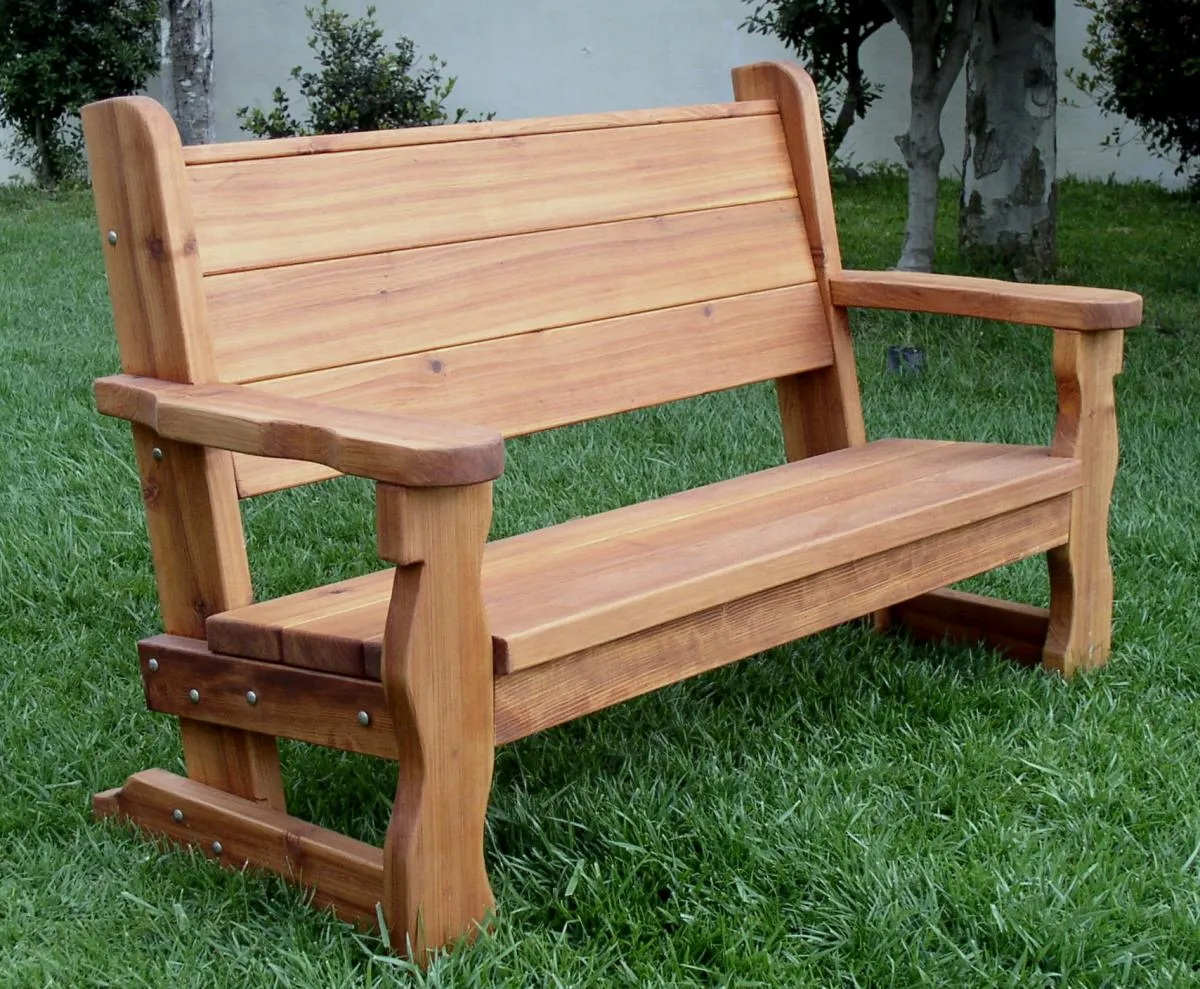 Angel's Rustic Wood Bench