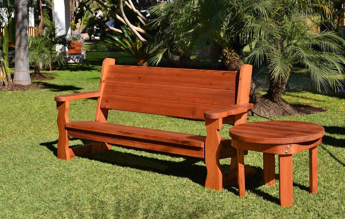 Angel's Rustic Wood Bench