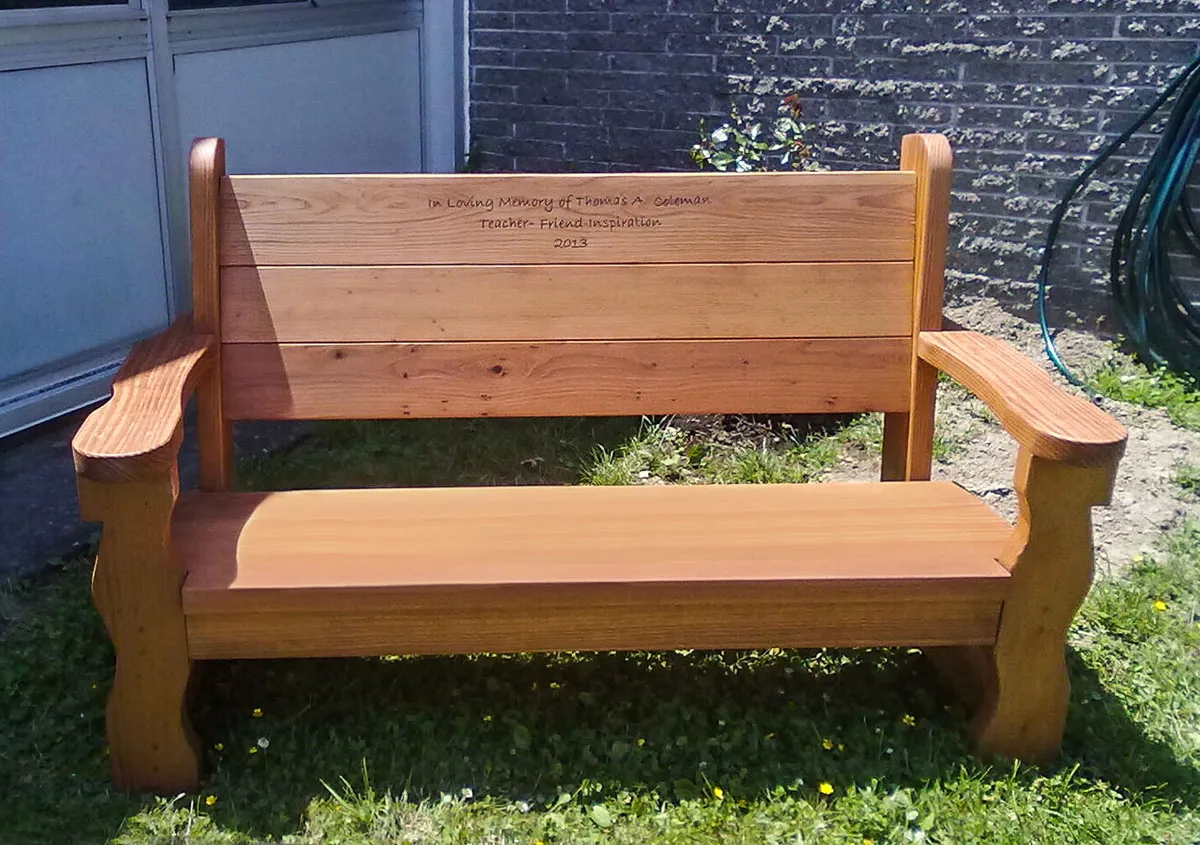 Angel's Rustic Wood Bench