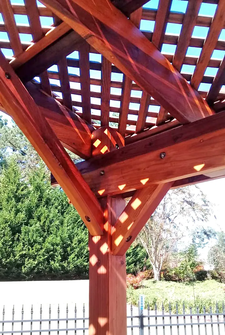 Arched Pergola Kit, 16' L x 18' Arc W, California Redwood, in Douglasville, Georgia