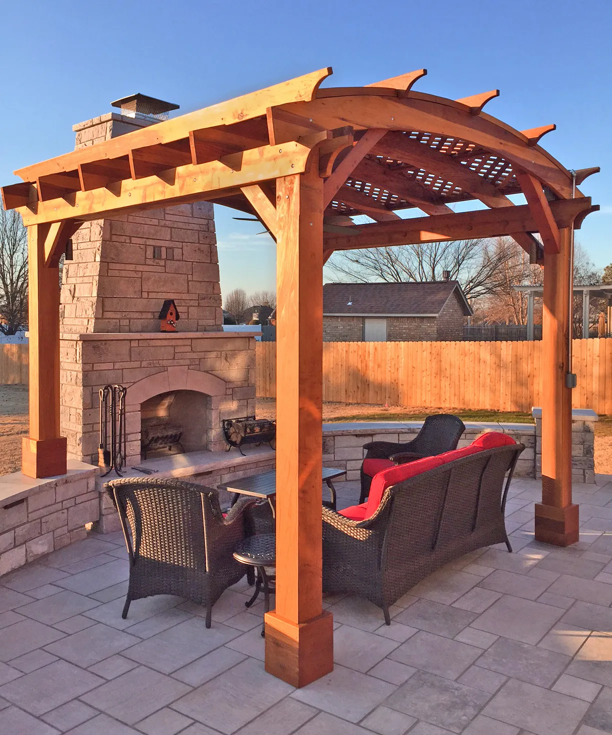 Arched Pergola Kit, 12' L x 12' Arc W, California Redwood, in Fort Smith, AR