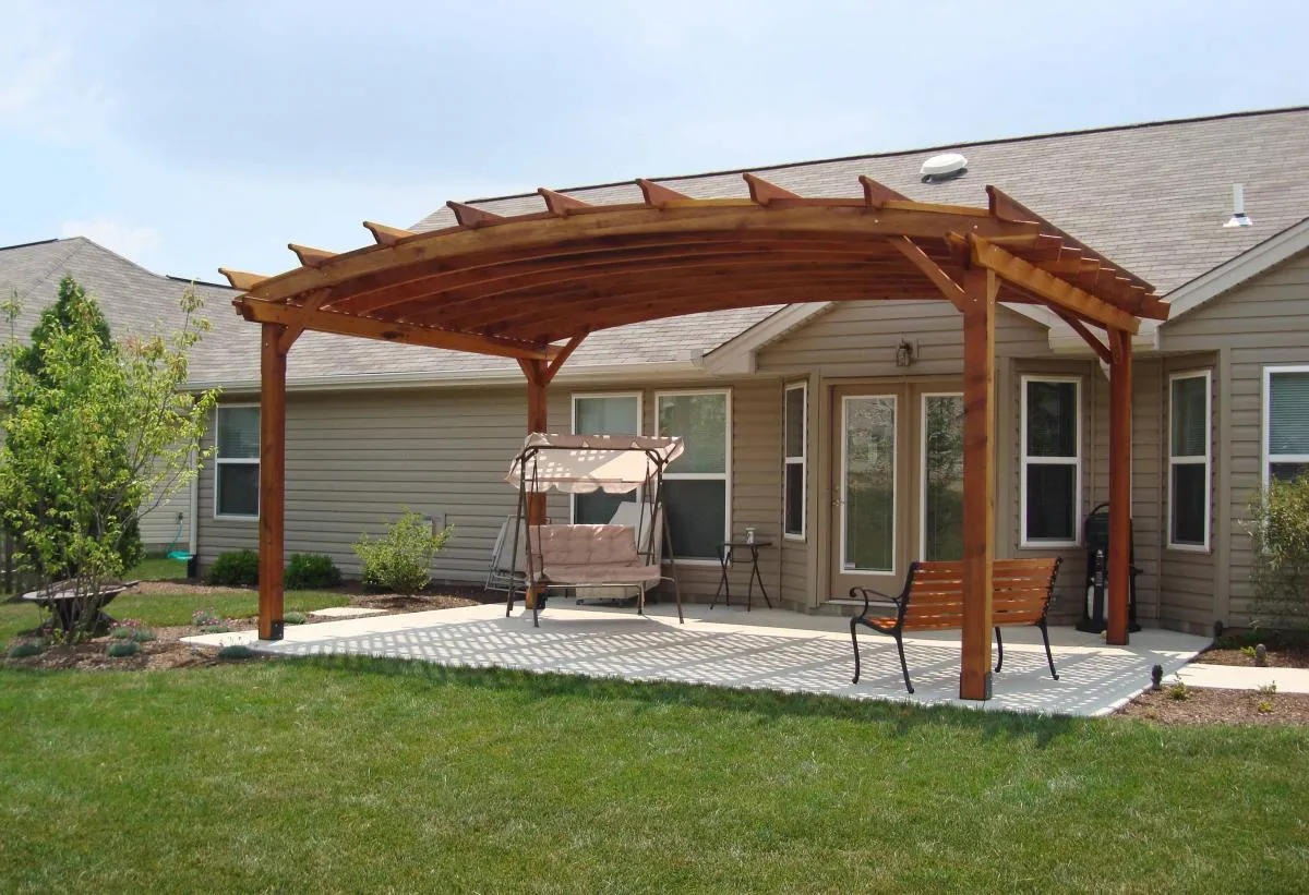 Arched Pergola Kits, 14' L x 20' Arc W, California Redwood, in Beaver Creek, Ohio