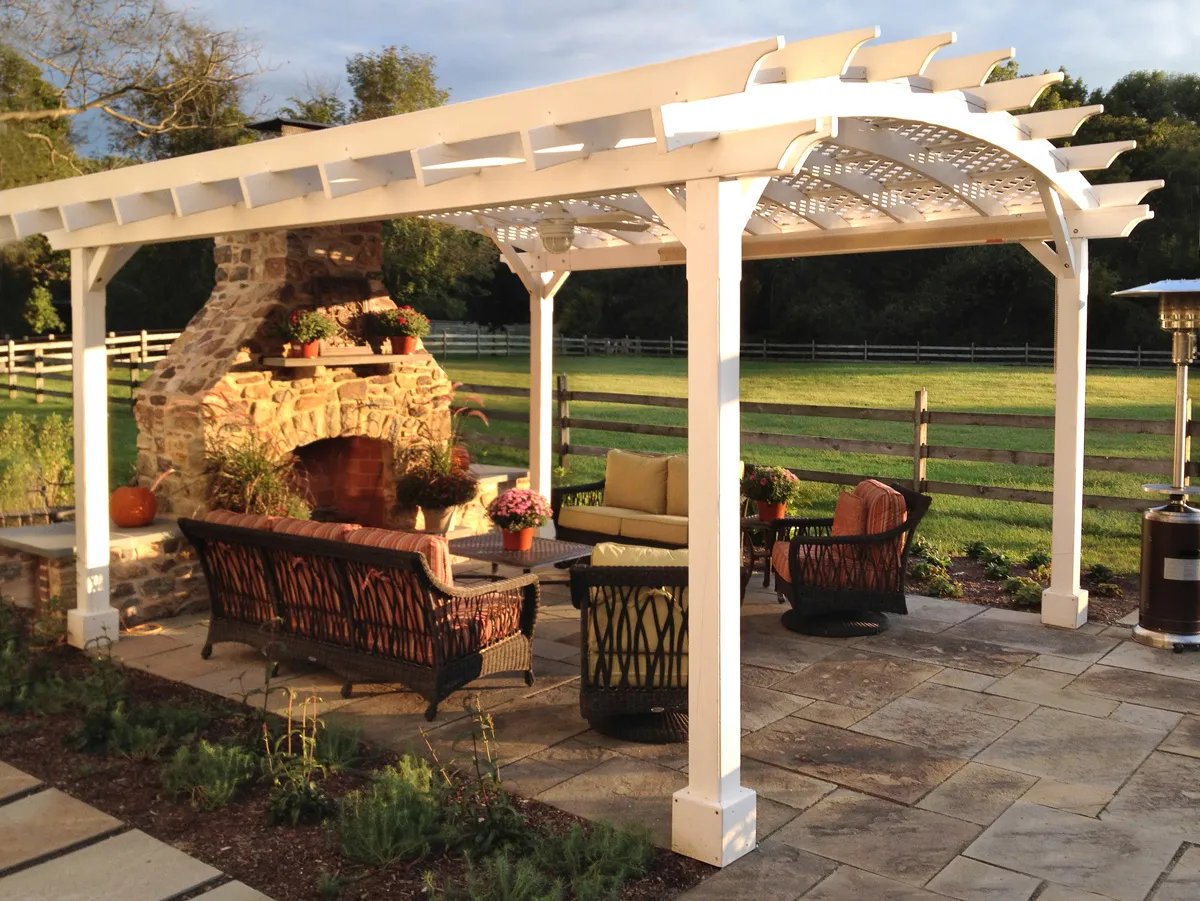 Arched Pergola Kits, 18' L x 16' Arc W, California Redwood, in Center Valley, Pennsylvania