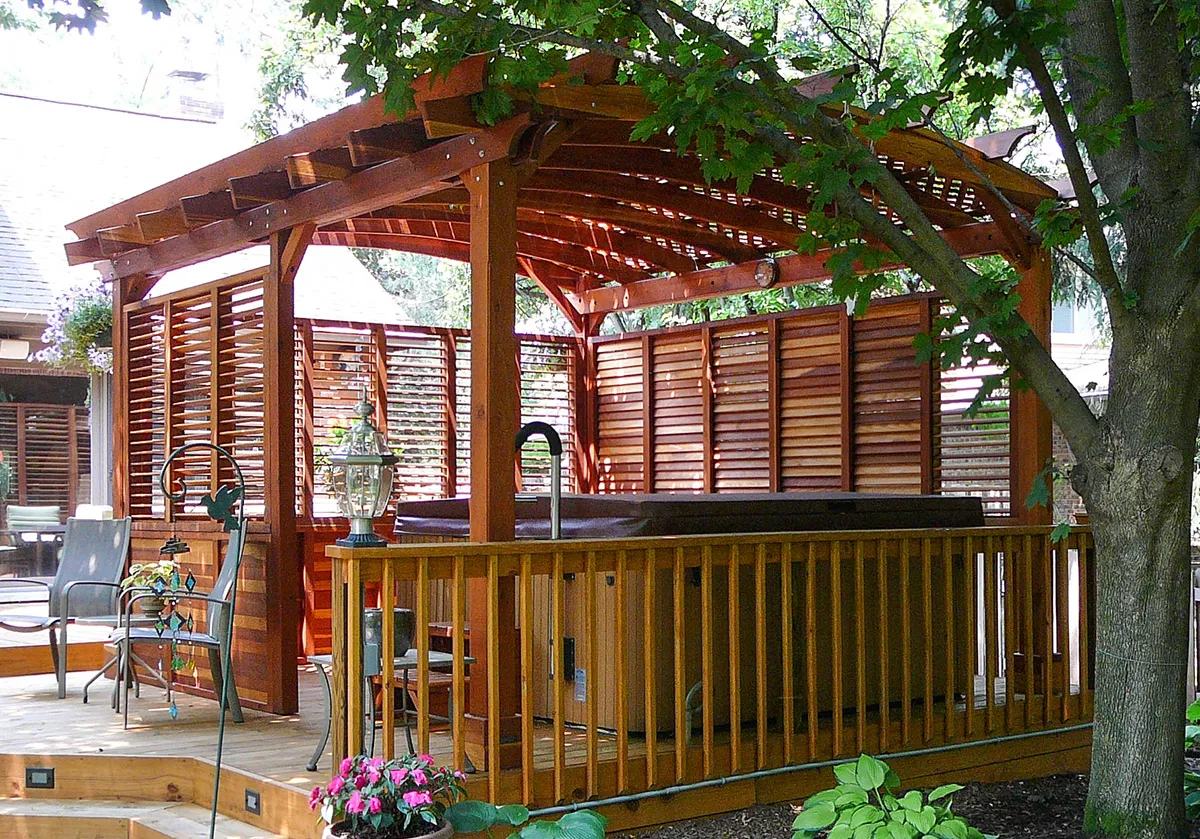 Arched Pergola Kits, 16' L x 14' Arc W, California Redwood, in Commerce Township, Michigan