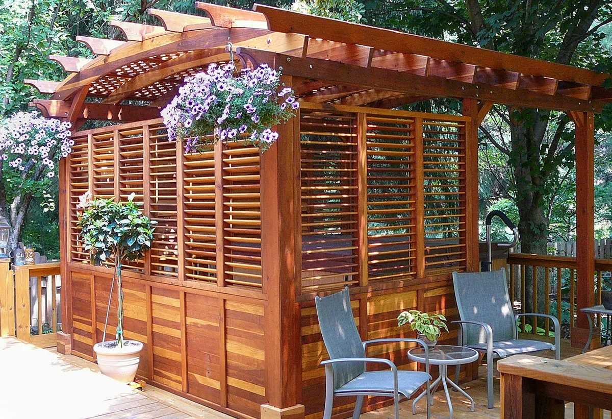 Arched Pergola Kits, 16' L x 14' Arc W, California Redwood, in Commerce Township, Michigan