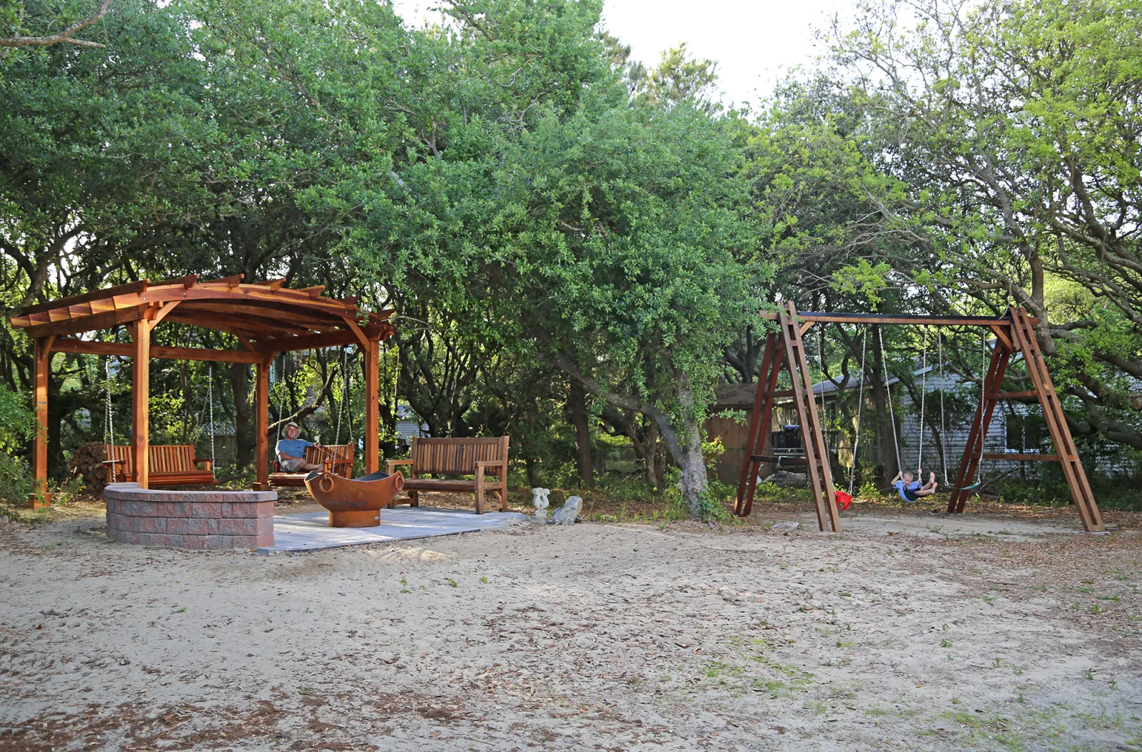 Arched Pergola Kits, 12' L x 14' Arc W, California Redwood, in Kitty Hawk, North Carolina