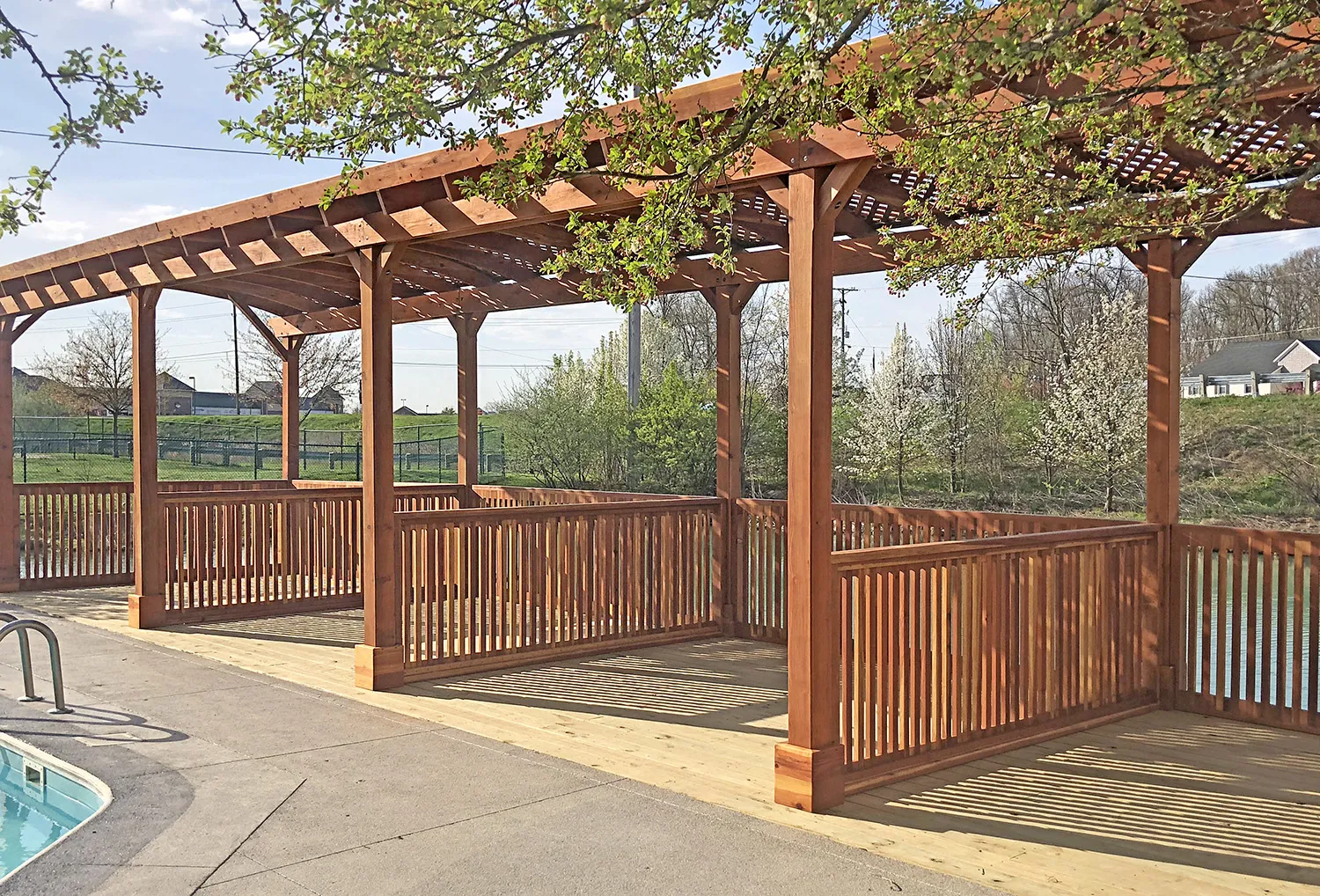 Arched Pergola Kits, 40' L x 14' Arc W, California Redwood, in Lewis Center, OH