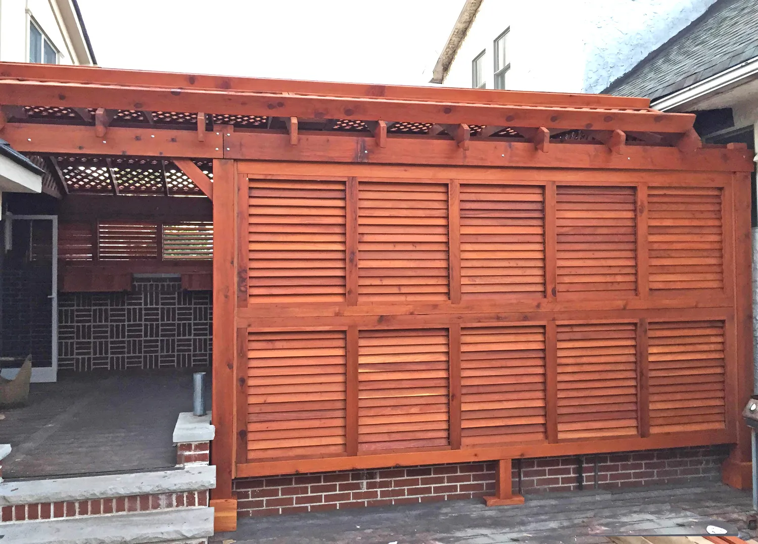 Arched Pergola Kits, 20' L x 16' Arc W, Mature Redwood, in Brooklyn, NY
