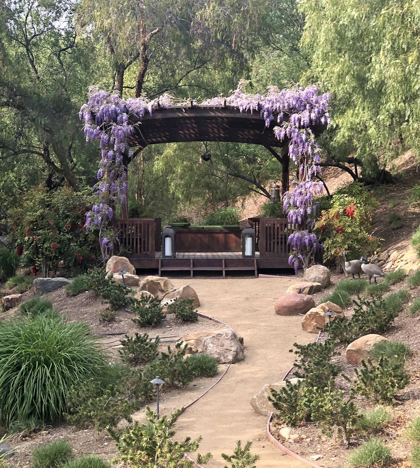 Arched Pergola Kits, 18' x 18', Mature Redwood, in Westlake Village, CA