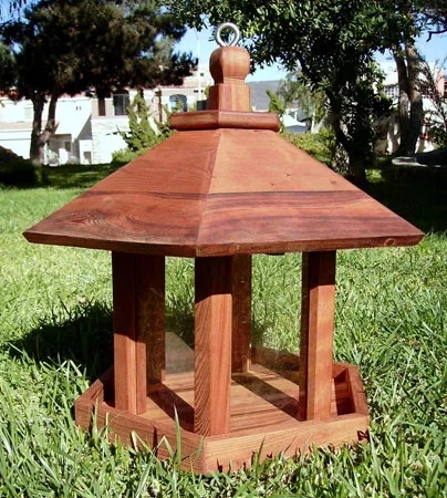 Aviary Oasis Bird Feeders (Options: Old-Growth Redwood, XW Roof Eaves, Transparent Premium Sealant)