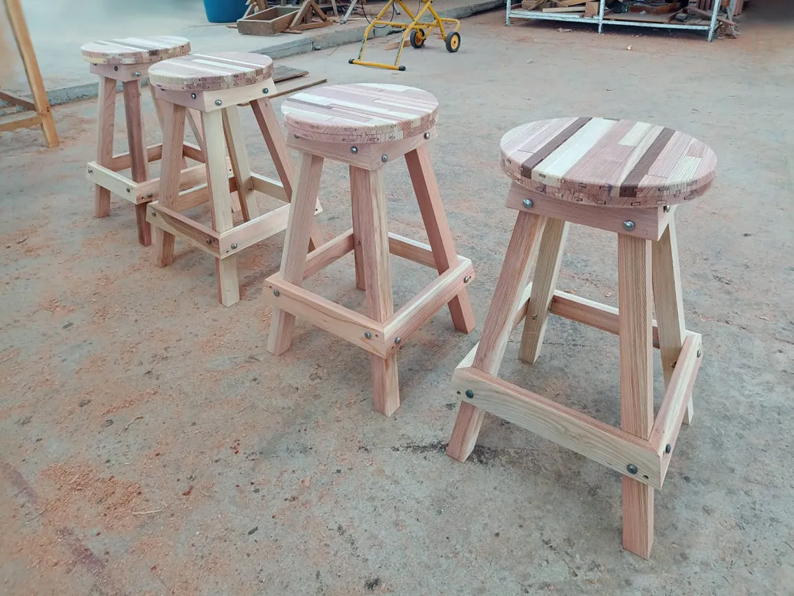 Backless Wood Bar Stool