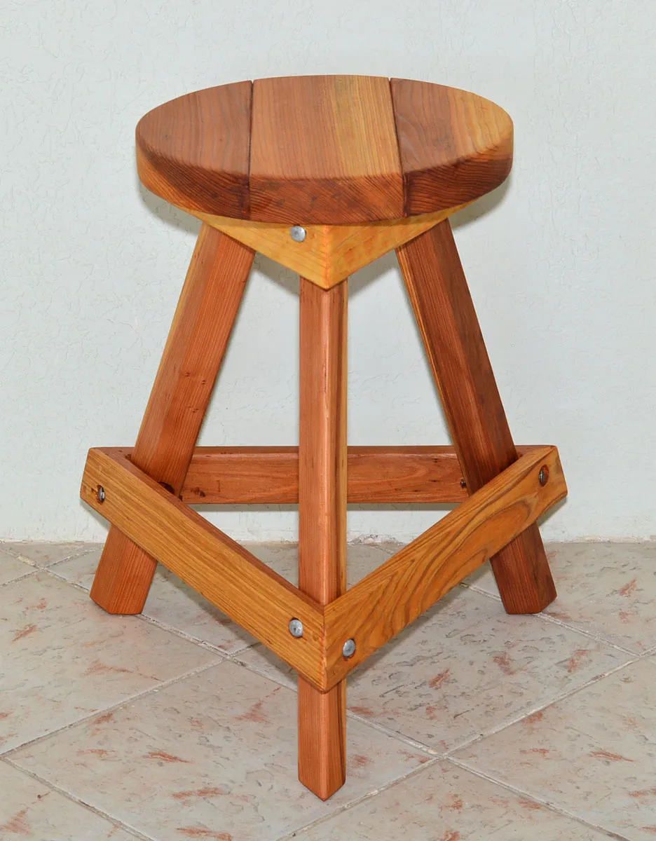 Backless Wood Bar Stool