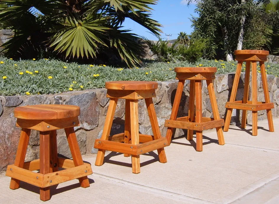 Backless Wood Bar Stool