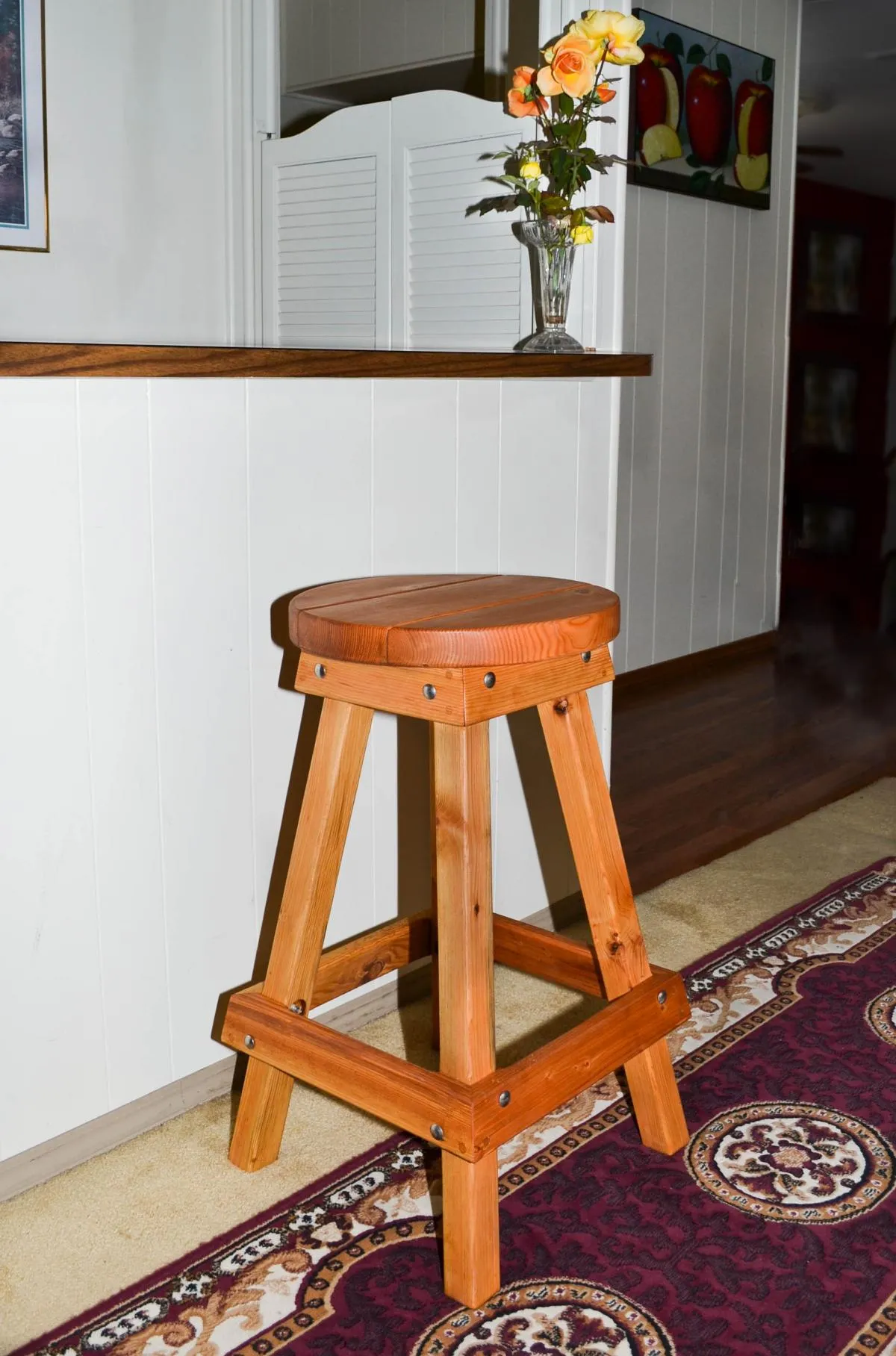 Backless Wood Bar Stool