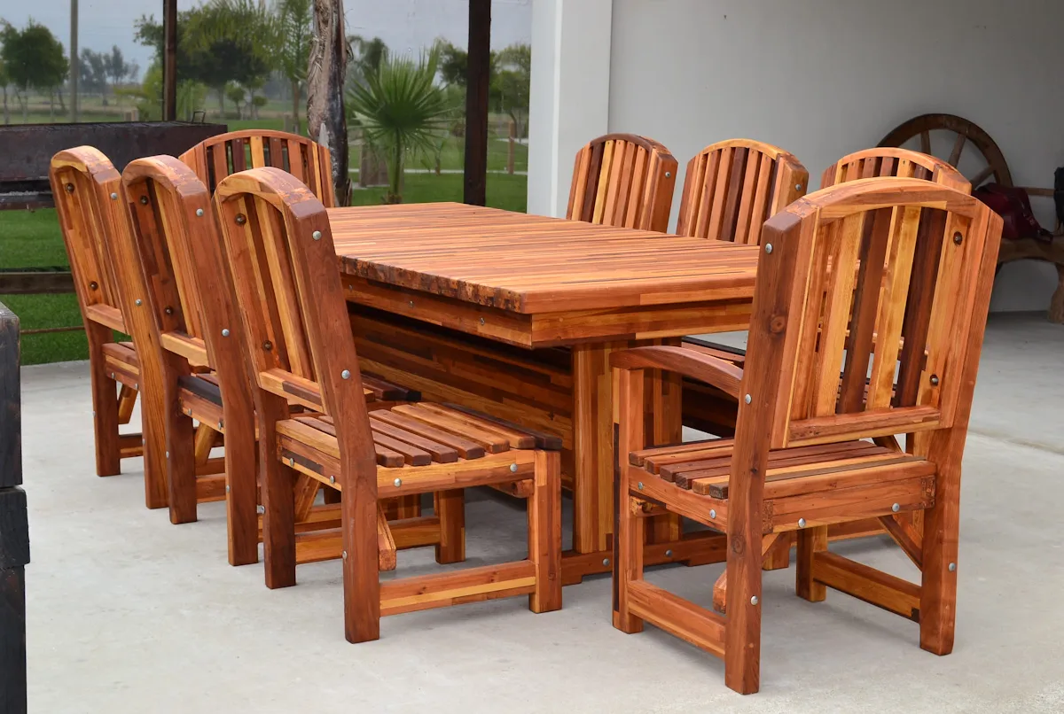 Baja Outdoor Redwood Dining Table