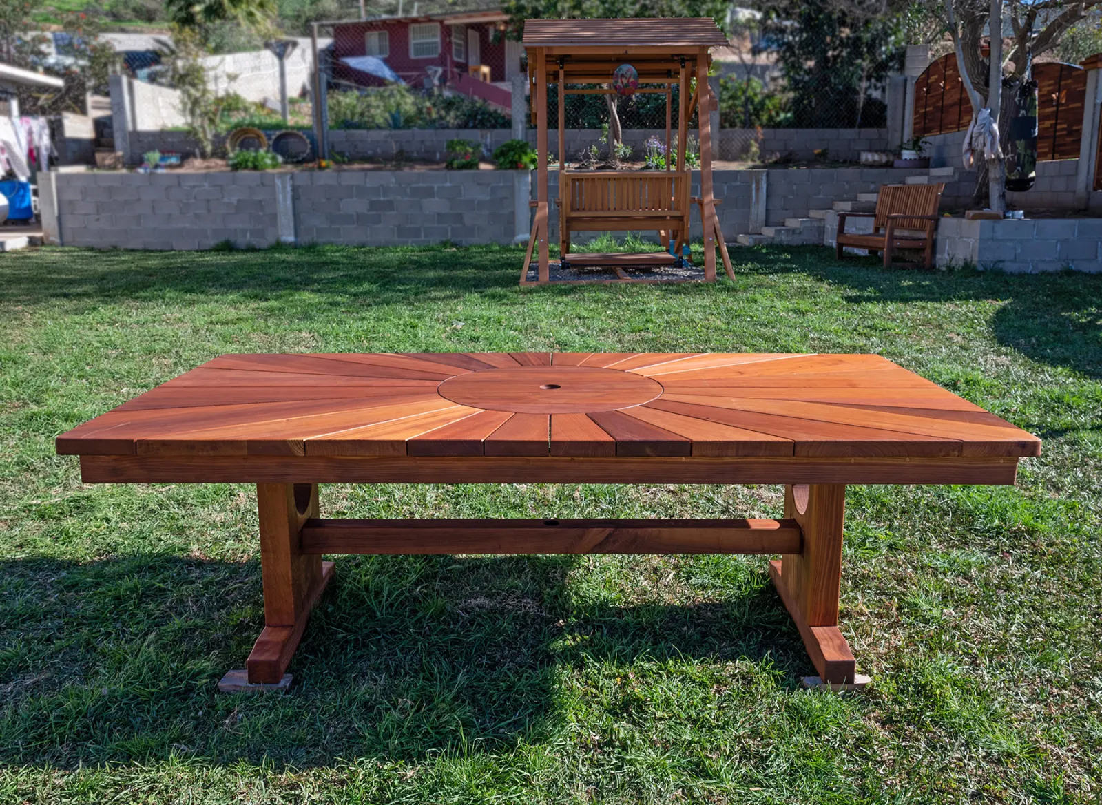 Baja Outdoor Redwood Dining Table