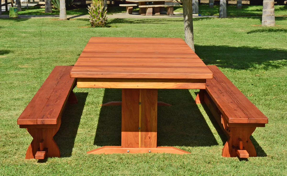 Baja Outdoor Redwood Dining Table