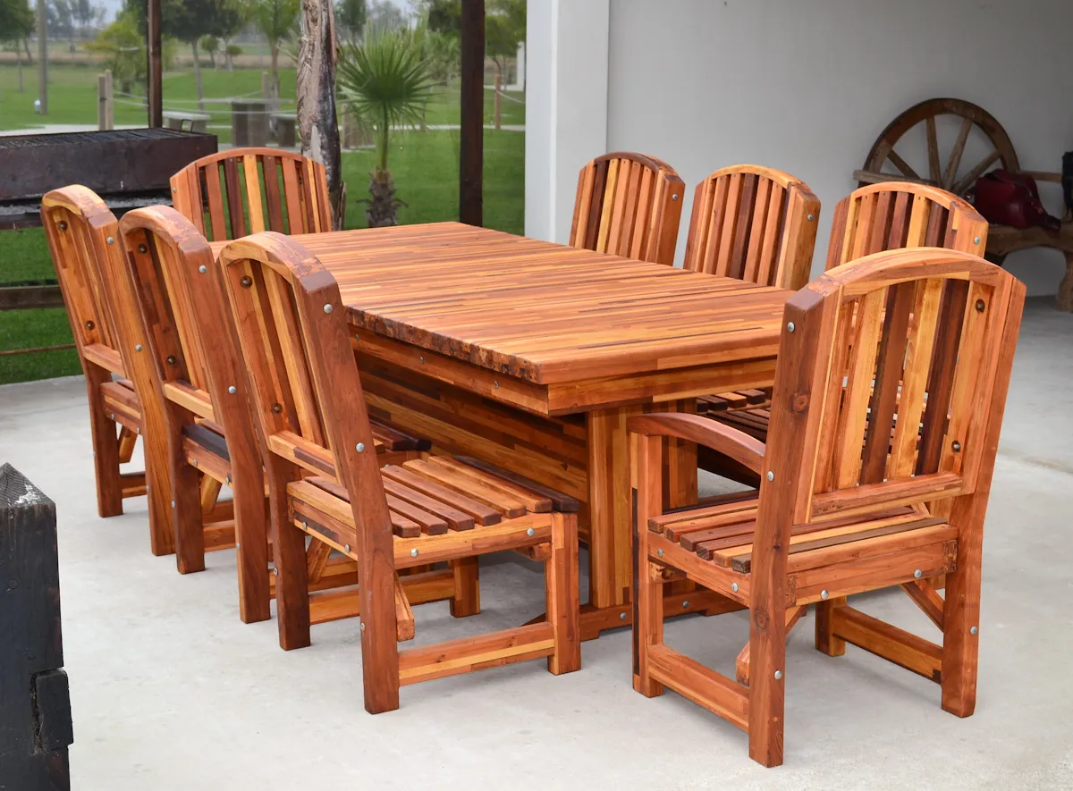 Baja Outdoor Redwood Dining Table