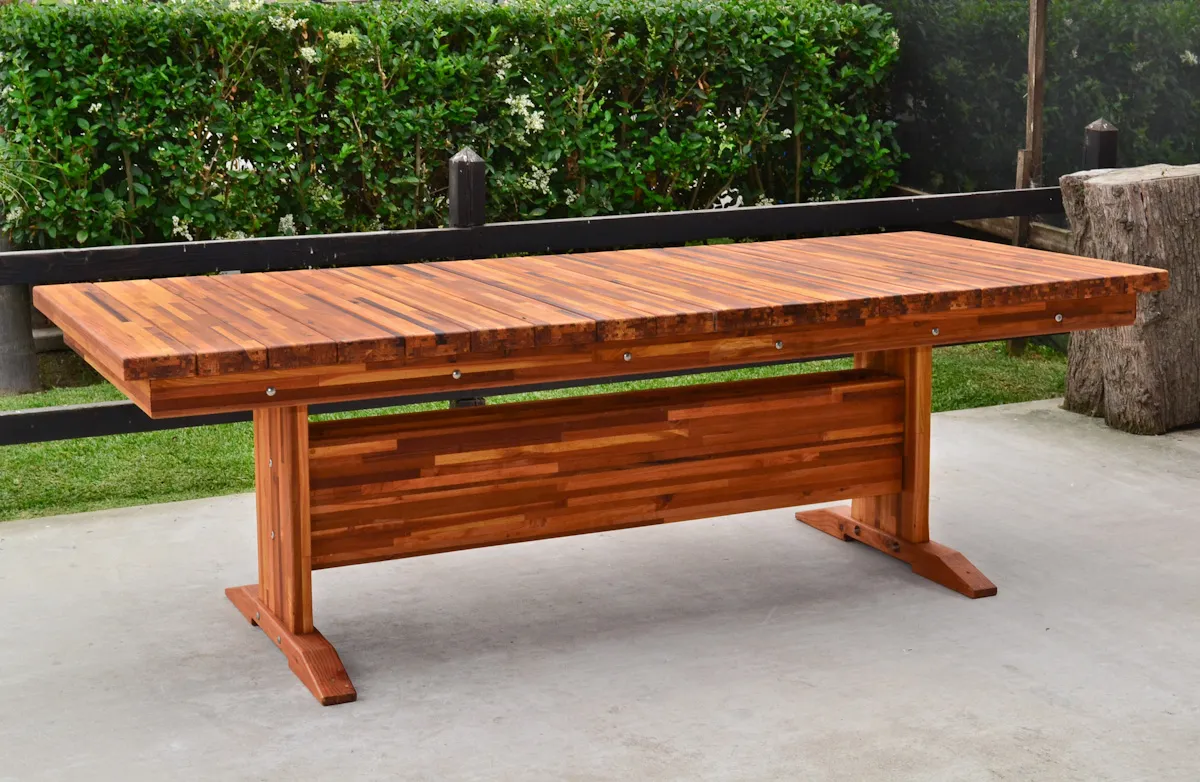 Baja Outdoor Redwood Dining Table