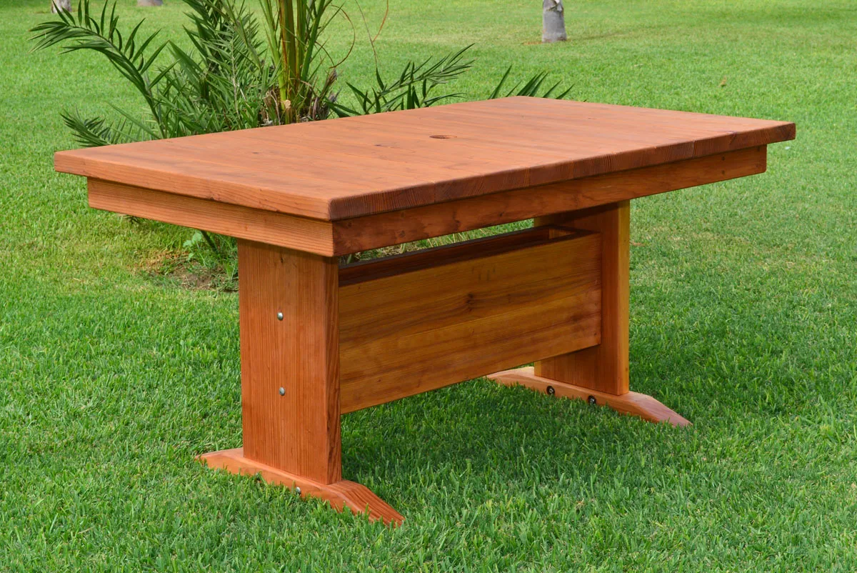 Baja Outdoor Redwood Dining Table
