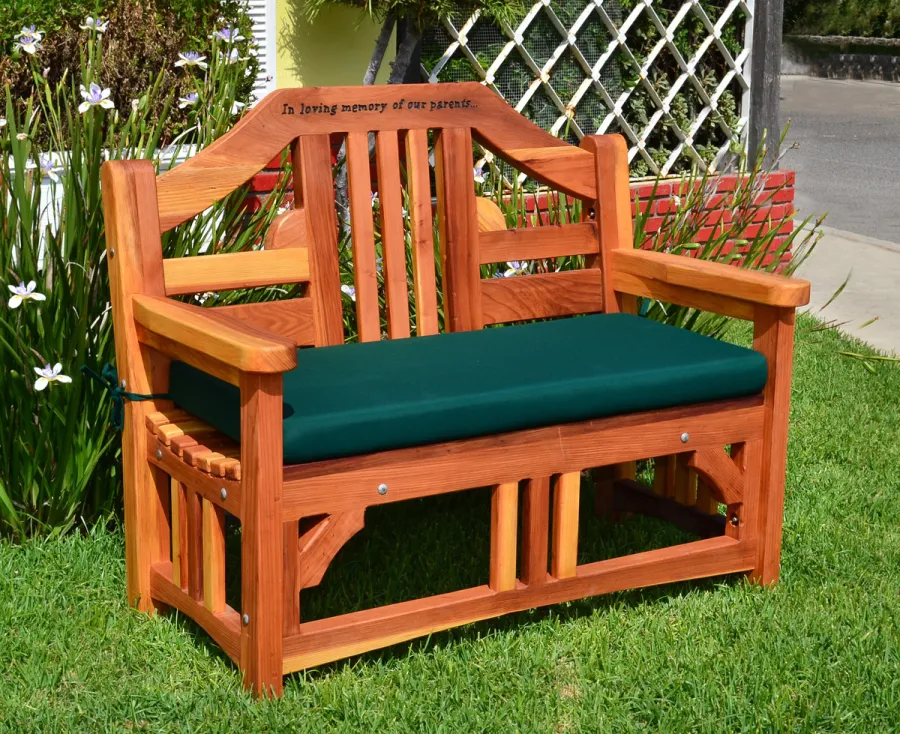 We make custom Bench Cushions to fit using any Sunbrella brand fabric. To choose a fabric please go to: www.outdoorfabriccentral.com.