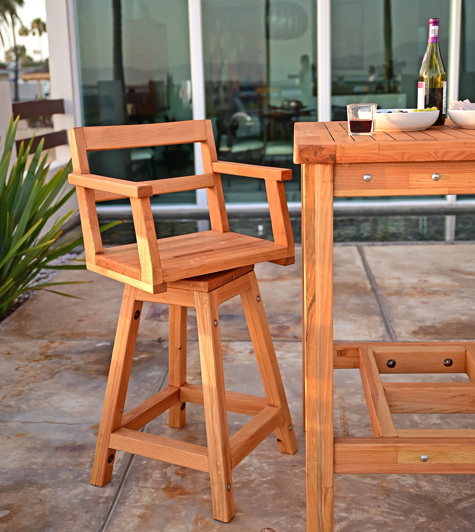 Captain's Redwood Bar Stool