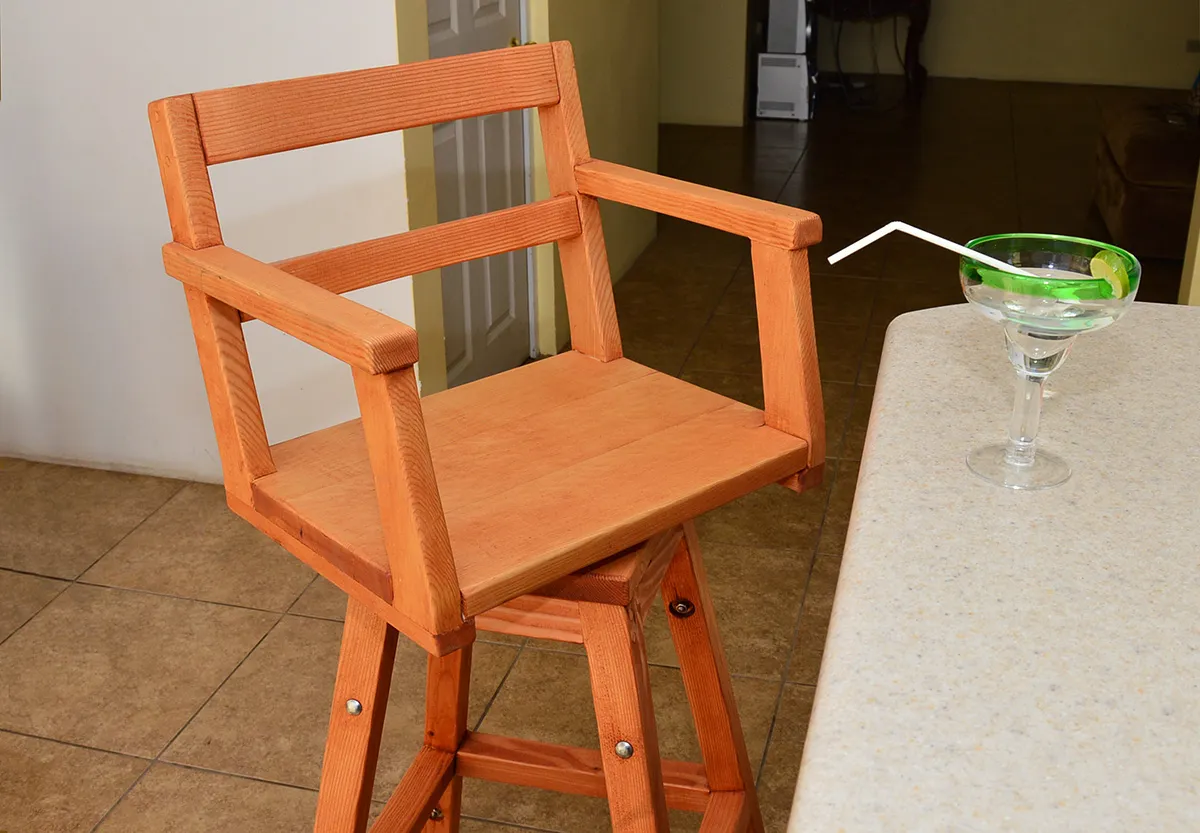 Captain's Redwood Bar Stool