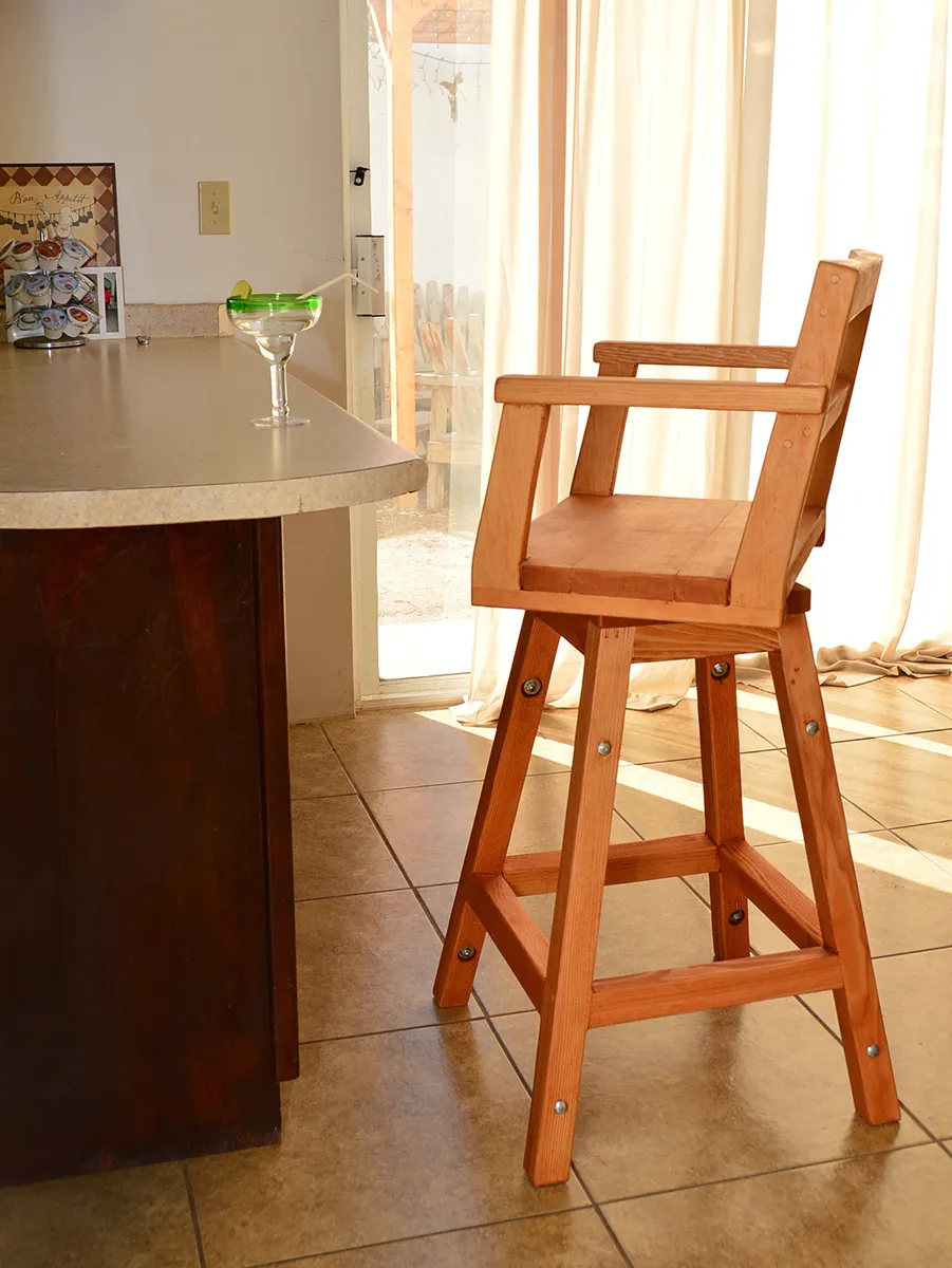 Captain's Redwood Bar Stool