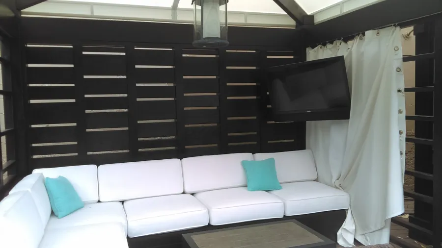 Catalina Island Pergola (Options: 10' x 12', California Redwood, 4-Post Anchor Kit for Concrete, Custom Finish).