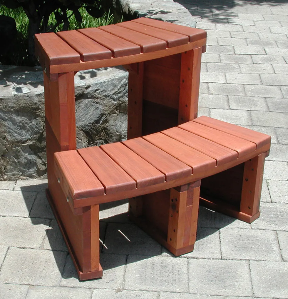 Circular Wooden Spa Step
