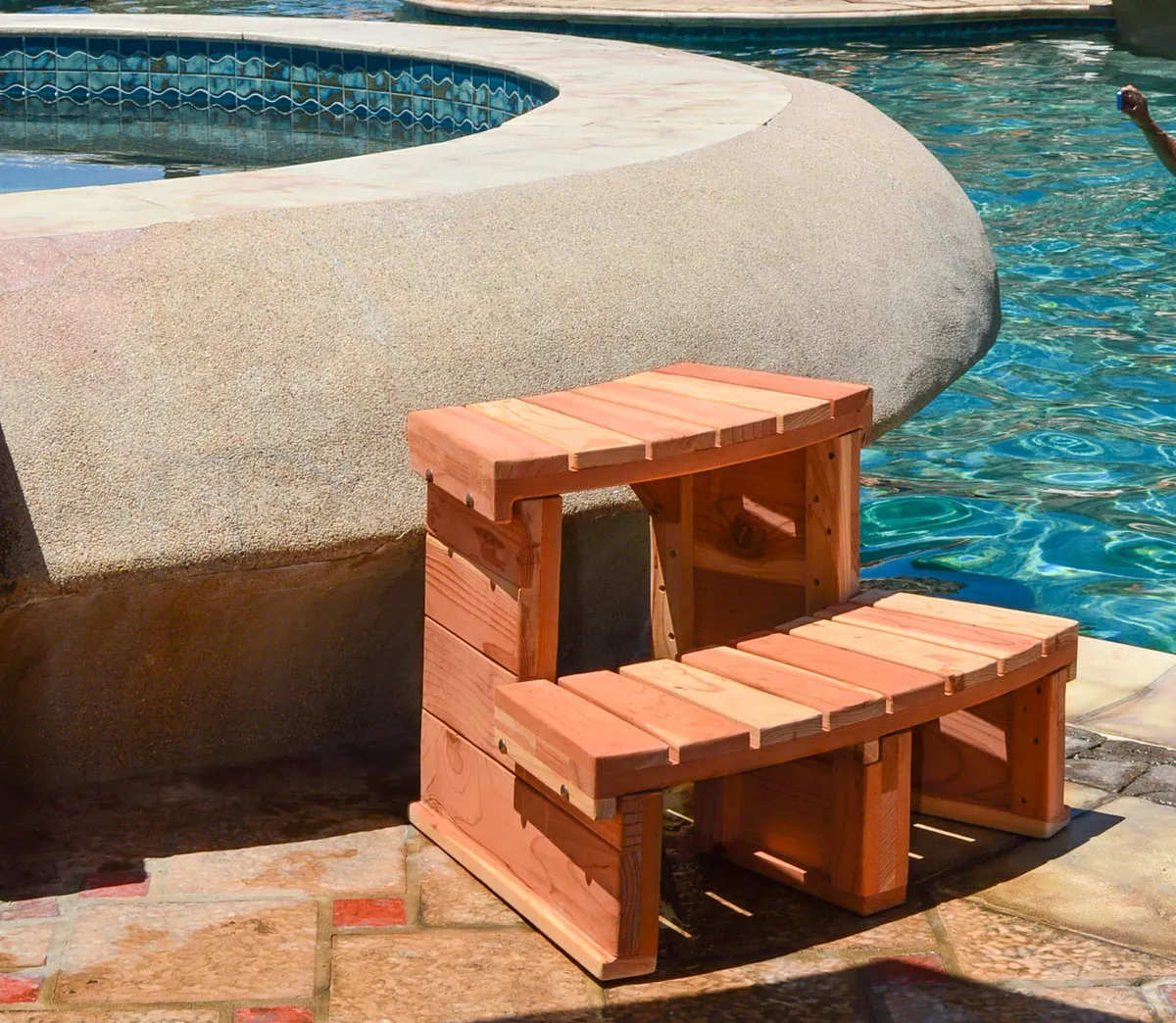 Circular Wooden Spa Step