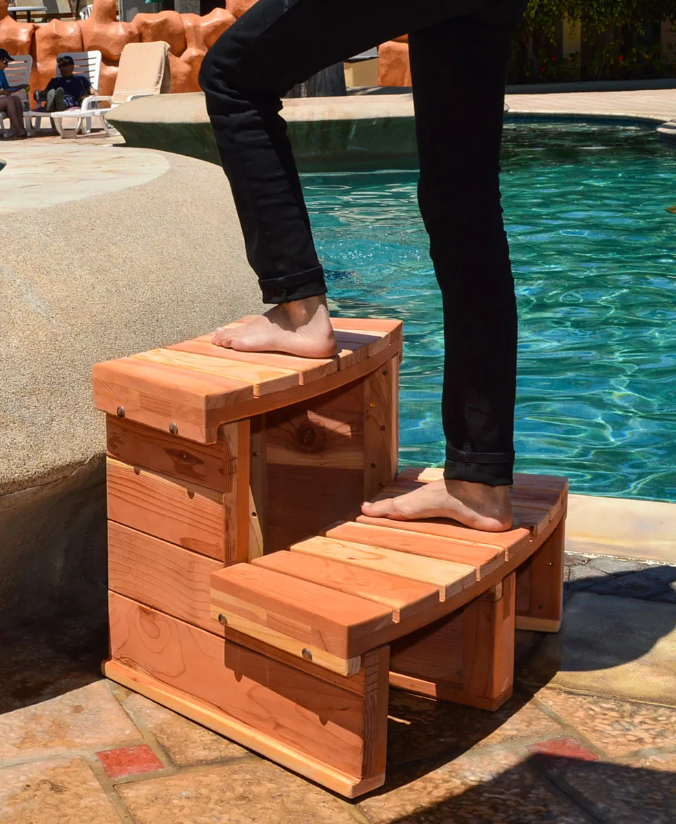 Circular Wooden Spa Step