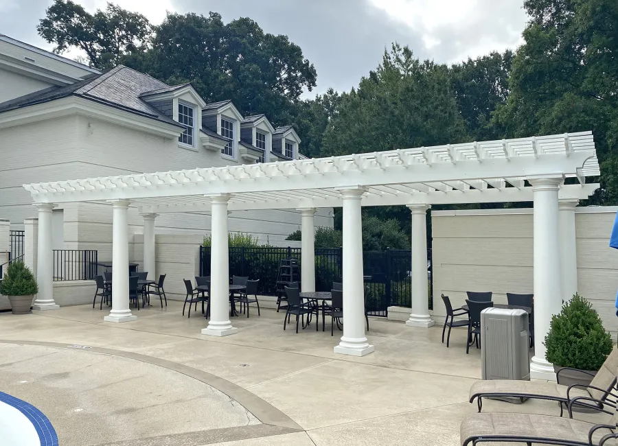 Custom Garden Pergola. Pergolas Installed in a Country Club in North Carolina.
