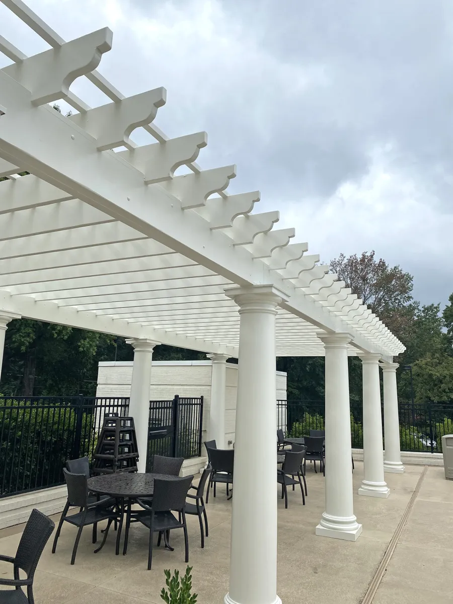 Custom Garden Pergola. Pergolas Installed in a Country Club in North Carolina.