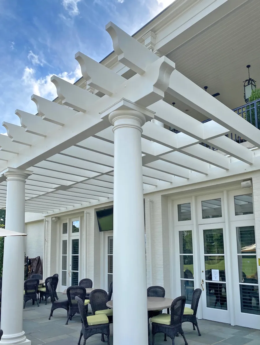Custom Garden Pergola. Pergolas Installed in a Country Club in North Carolina.