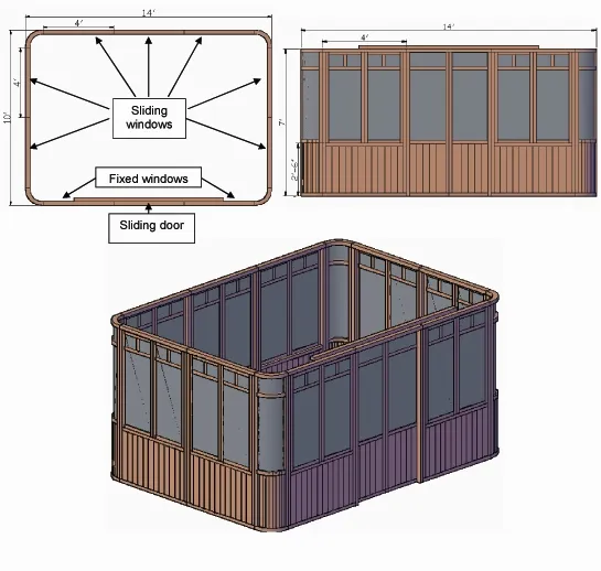 10' x 14' DIY Wood Gazebo Drawings.