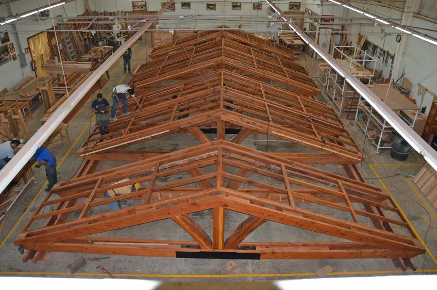 El Paso Wedding Pavilion Under Construction (Options: 60' L x 30' W, Mature Redwood, Transparent Premium Sealant).