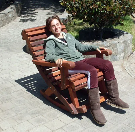 Ensenada Wooden Rocking Chair (Options: Standard Width, Old-Growth Redwood, No Cushion, Transparent Premium Sealant).