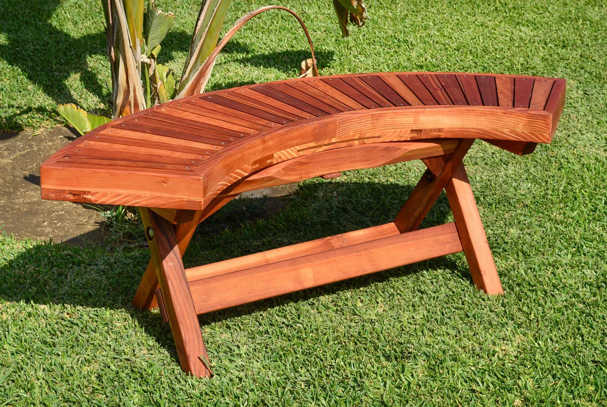 Folding Arc Wood Bench