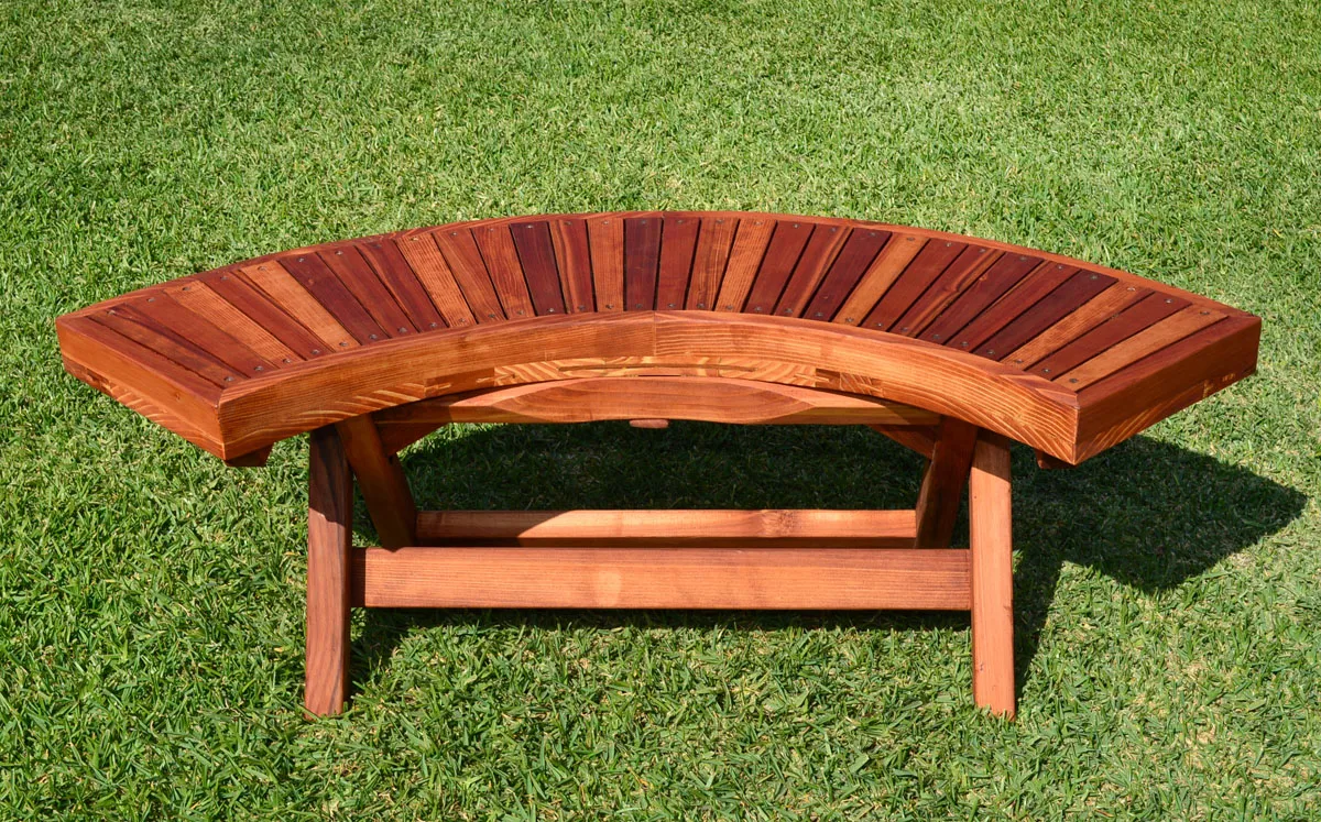 Folding Arc Wood Bench