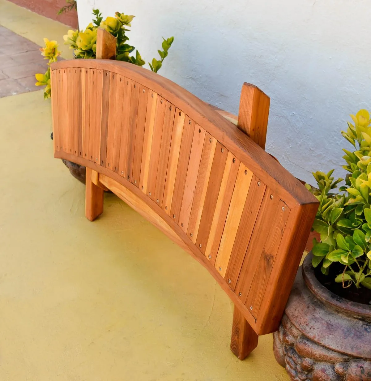 Folding Arc Wood Bench