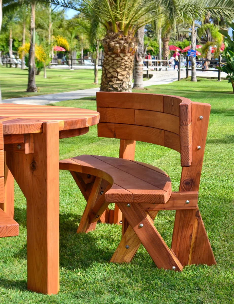 Fullback Arc Wood Picnic Bench