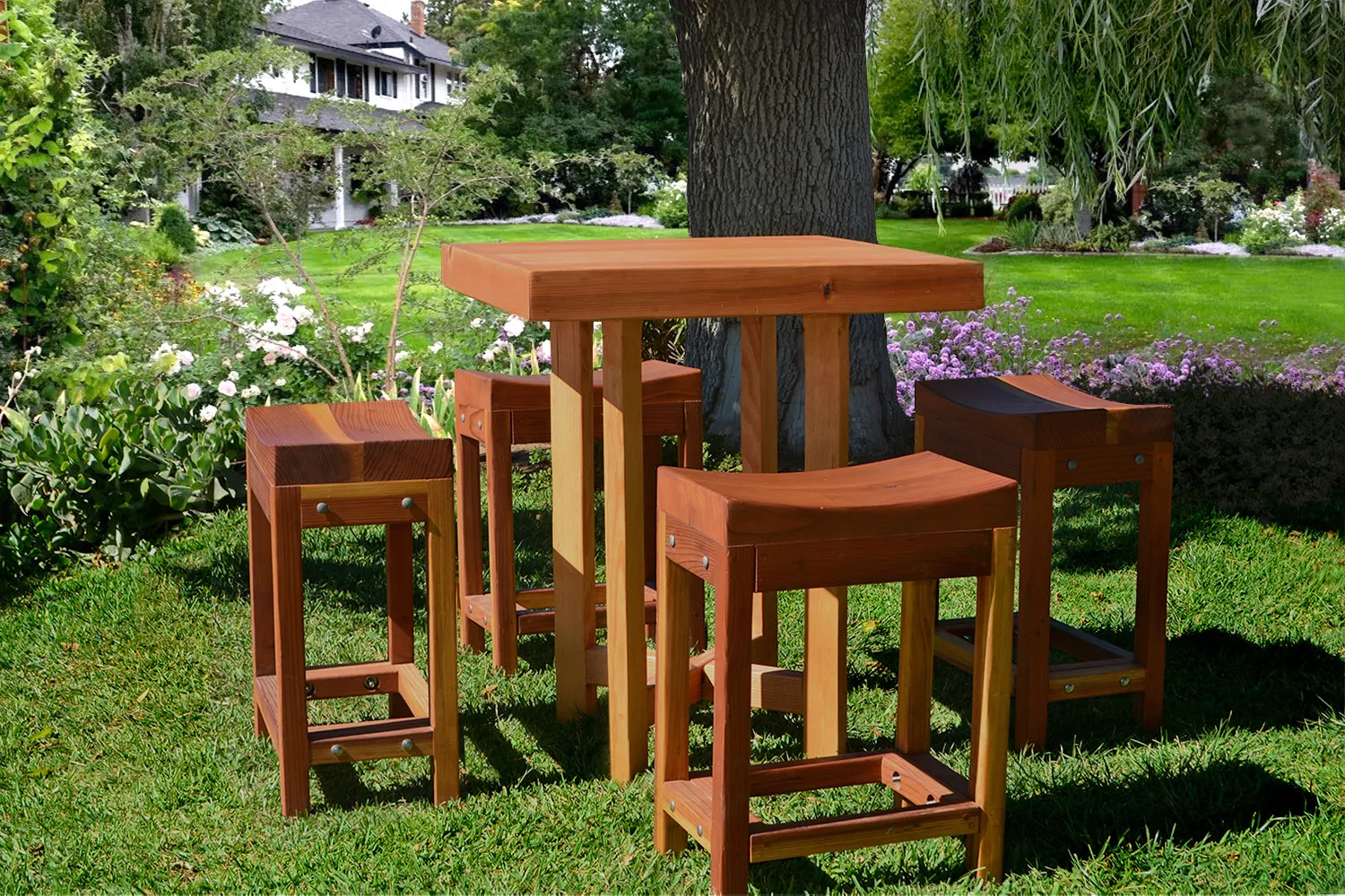 Gladys's Balcony Table Set, 30" x 30", Douglas-fir