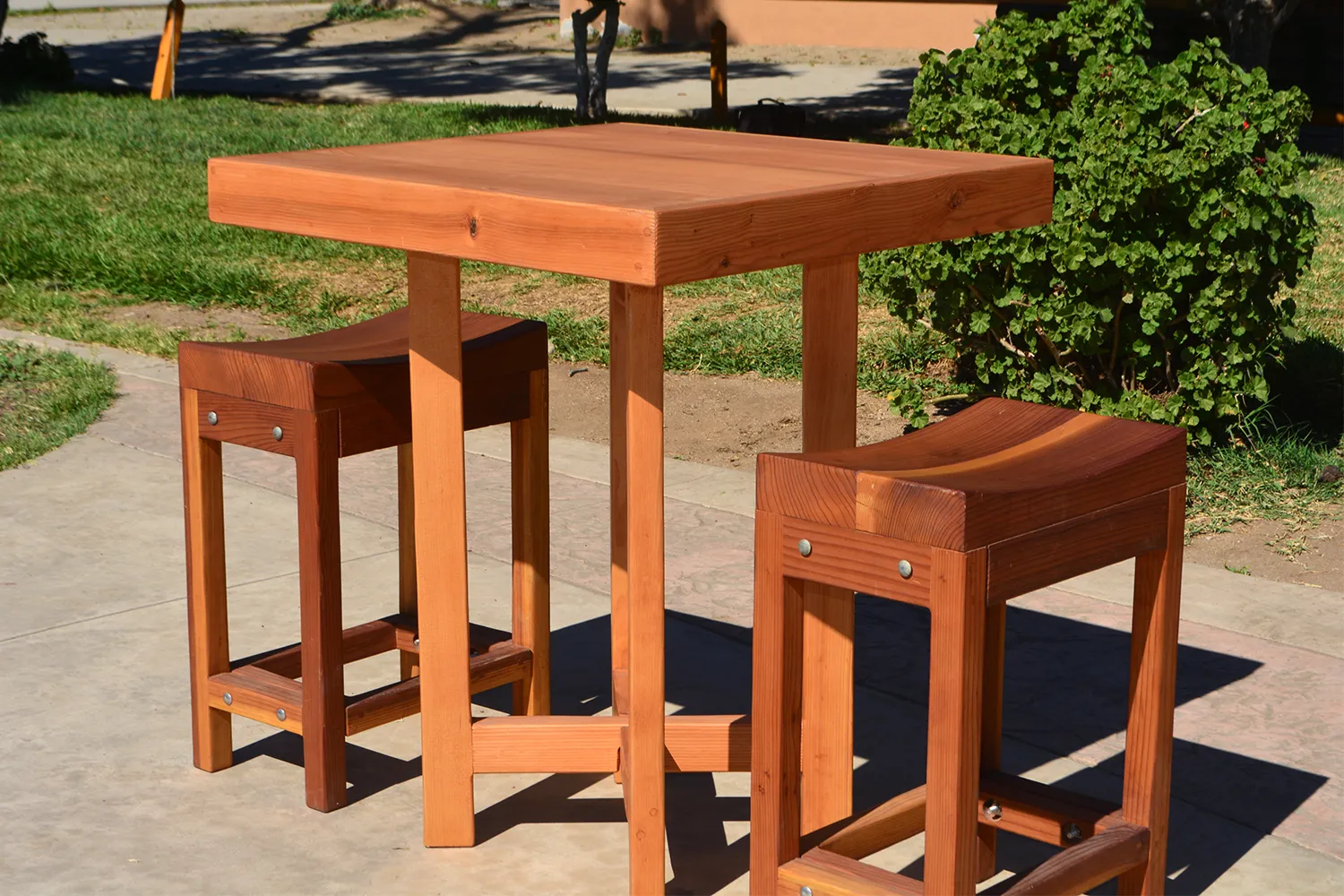 Gladys's Balcony Table Set, 30" x 30", Douglas-fir