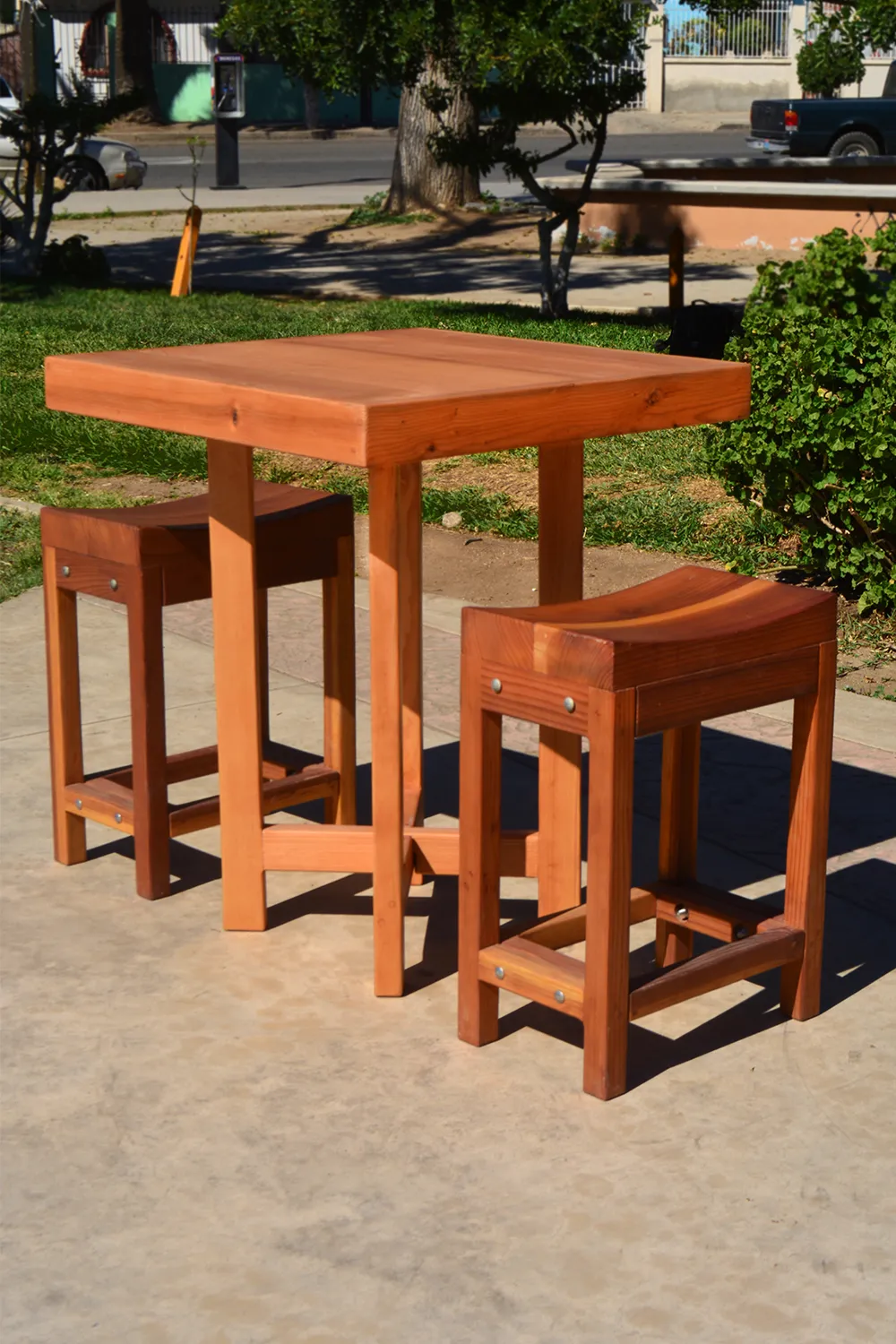 Gladys's Balcony Table Set, 30" x 30", Douglas-fir